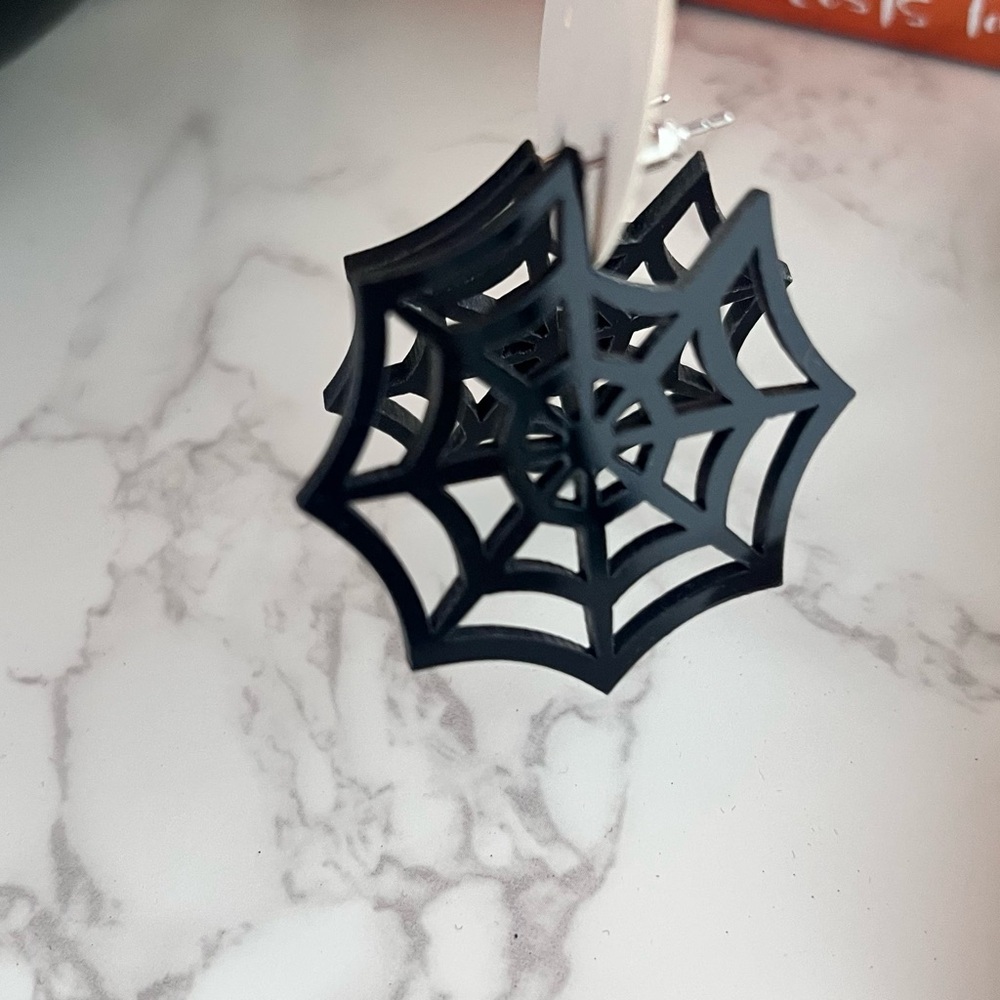 Round Spider Web Earrings